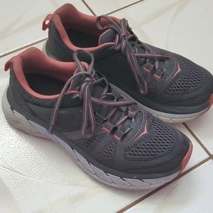 Hoka Gaviotas Size 8.5 Women's Grey with Coral